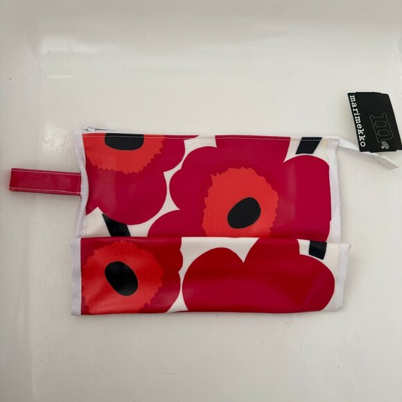 NWT MARIMEKKO Red White Unikko Poppy Cosmetic Bag Pouch - Picture 7 of 12